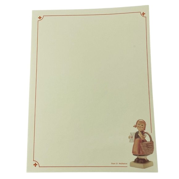 Vintage 1992 Hummel Stationary Hum #13 Meditation 2 Sheets & 2 Envelope Unused - Picture 7 of 10